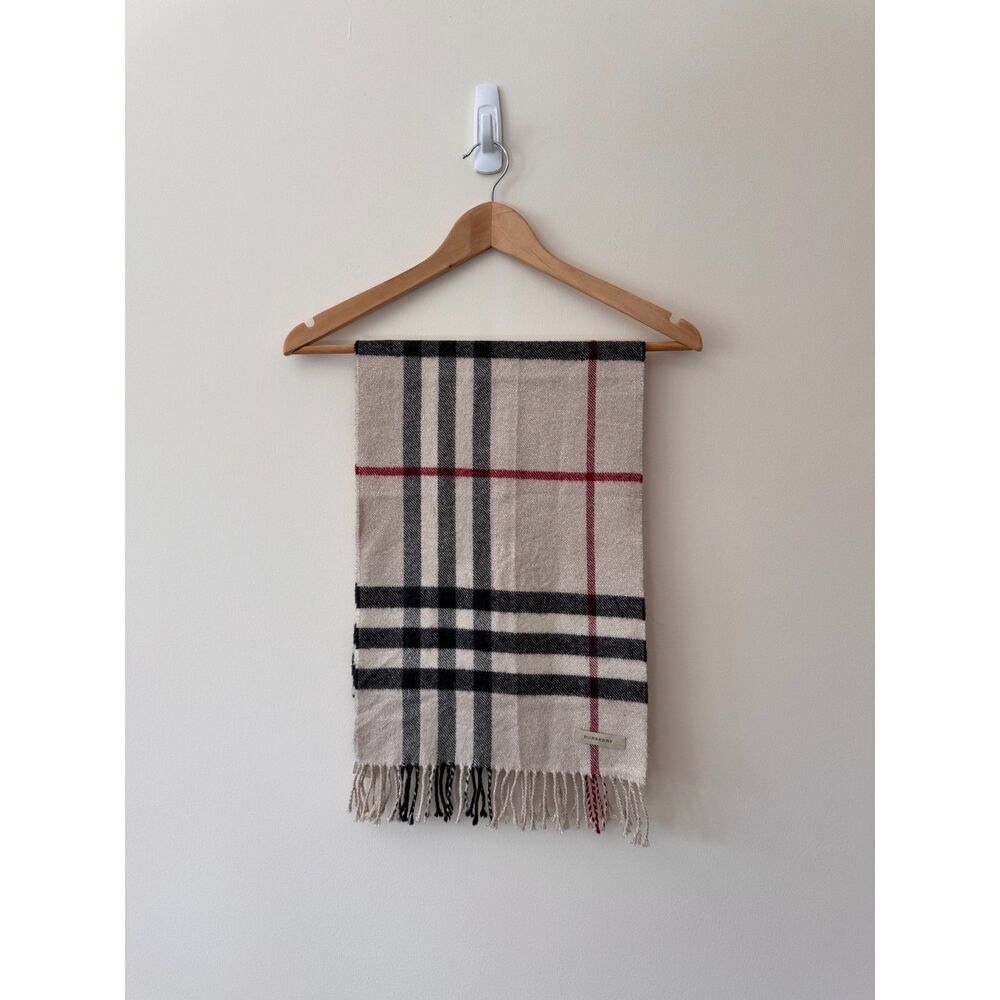 Burberry Shimmery Beige Cashmere Scarf